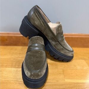 Stuart Weitzman Olive Green Loafers